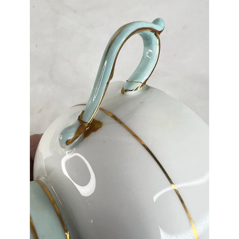Paragon Tea Cup Pink Cabbage‎ Rose Black Blue Double Warrant Display Only FLAWS